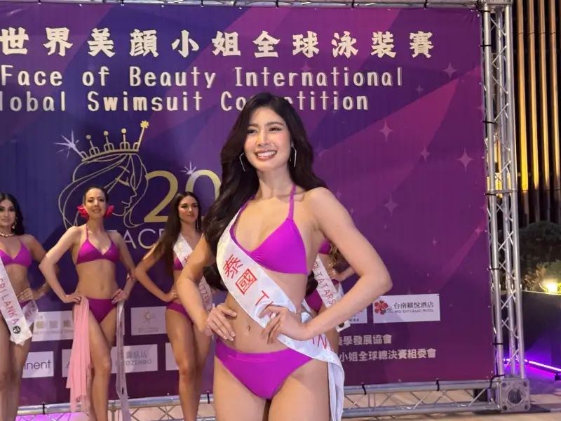 世界美顏小姐著比基尼驚艷府城 最終由泰國小姐奪下禮服及泳裝雙冠 