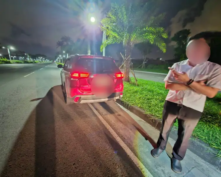 酒後竟睡在快車道  休旅車停路中央險釀追撞事故